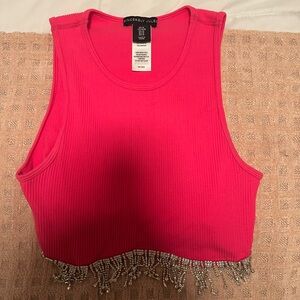 Pink cropped tank top